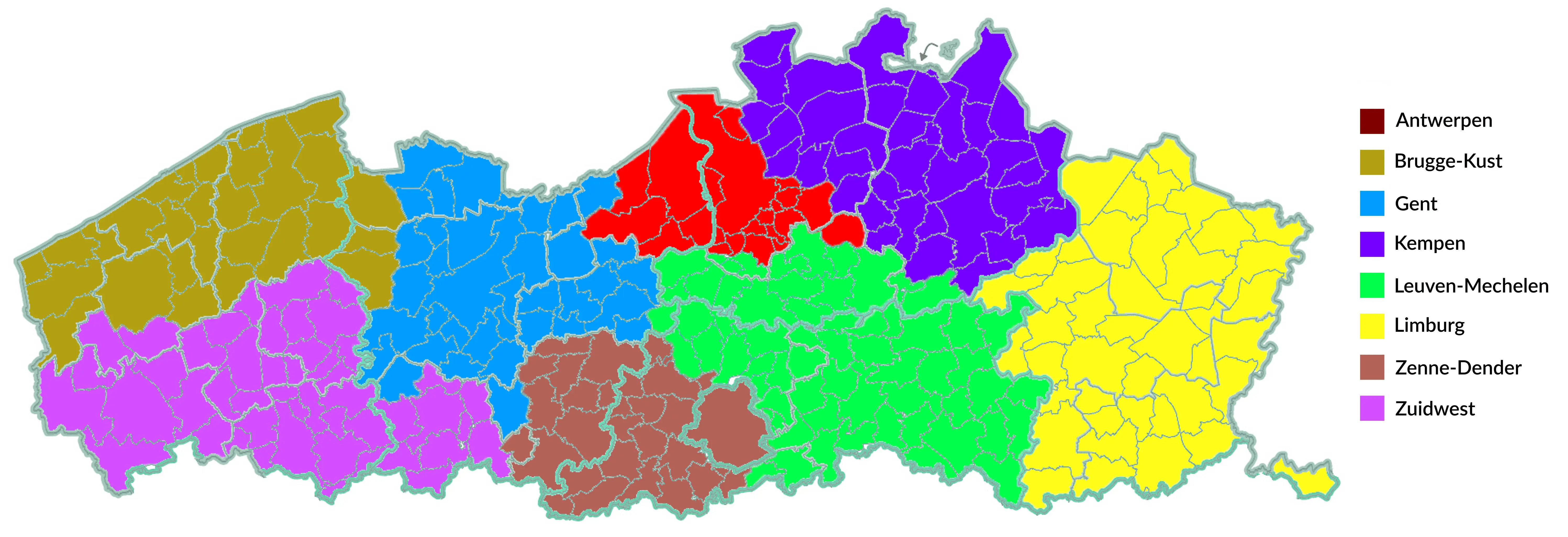 Afdelingen – Overzichtskaart