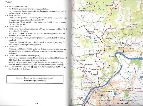 Pelgrimsweg van Vézelay naar St. Jean-Pied-de-Port - Variant via Bourges (Via Lemovicensis) - binnenbladzijden