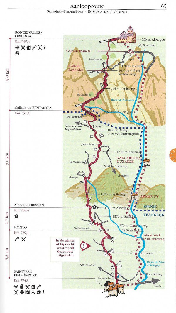 Te voet naar Santiago de Compostela - binnenbladzijden