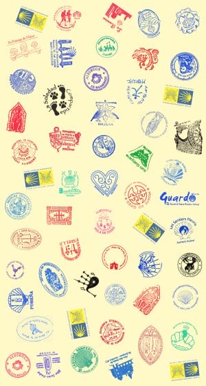 Handdoek met compostelastempels